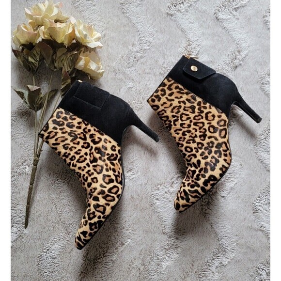 Cole Haan Claremont Calf Hair Ankle Bootie In Ocelot Print Size 7.5 - Picture 5 of 11